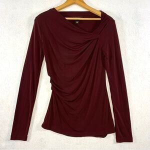 Victorias Secret Womens Slinky Ruched Top Sz SP Wine Color Flattering